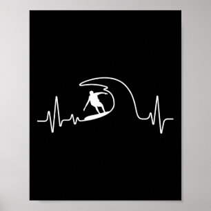 Poster Surf Cool Para Homens Mulheres Surfista Prancha De