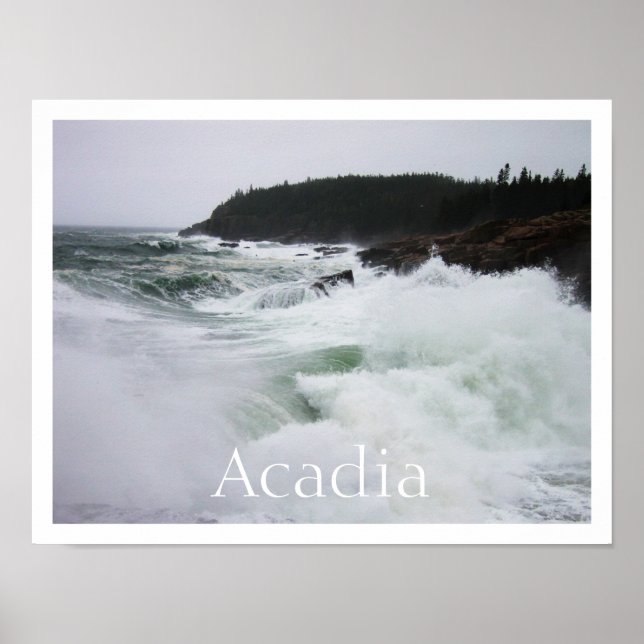 Póster Surf de queda, Parque Nacional Acadia (Frente)