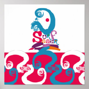 POSTER SURF DE SURFMER ANGELA POR MASANSER PIXELAT