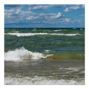 Póster Surf do Lago Michigan
