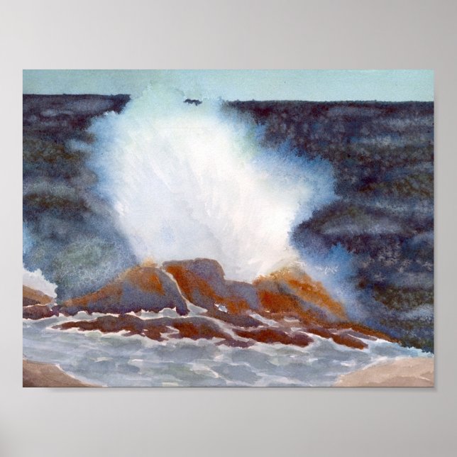 Póster Surf Onda Oceânica (Frente)