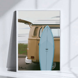 Póster Surf para cima | Surfboard Volkswagen Beach Painti