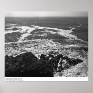 Póster Surf, Rochas e Linhas de Espuma Perto da Estação B