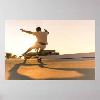 Poster Surf skater treinamento surfar em movimentos