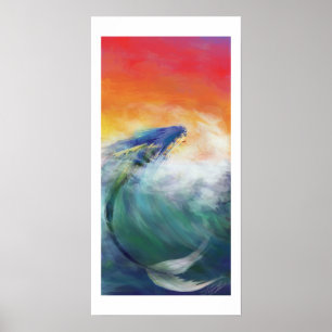 Poster surfando da fantasia da sereia (GRANDE)