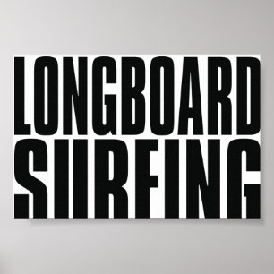 Poster surfando de Oxygentees Longboard