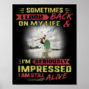 Poster Surfando Eu Estou Ck Ainda Estou Vivo Vintage Surf