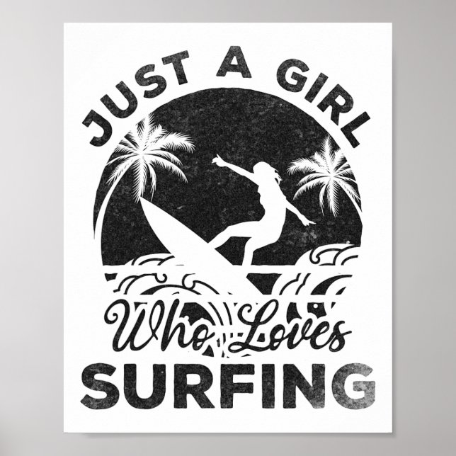 Poster Surfando Prancha de Surf Surfista - Apenas Uma Gar (Frente)