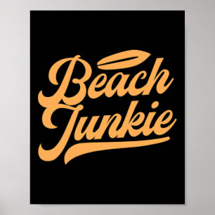 Poster Surfando Surfista Prancha de Surfe Praia Viciado S