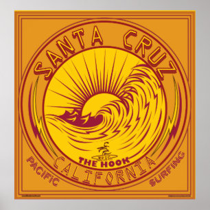 Póster Surfar de Santa Cruz Califórnia