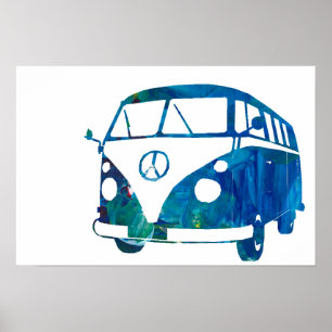 Poster Surfbus azul
