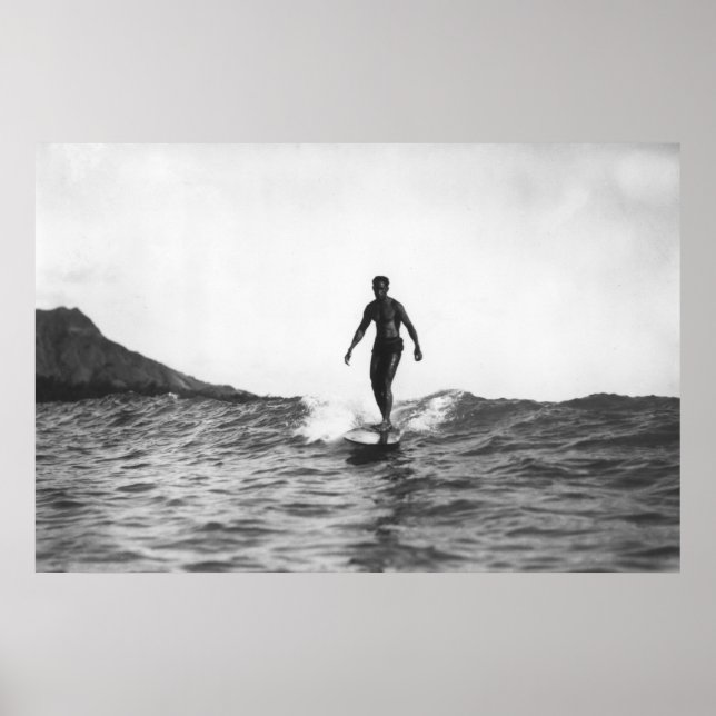 Poster Surfe em Honolulu Hawaii (Frente)
