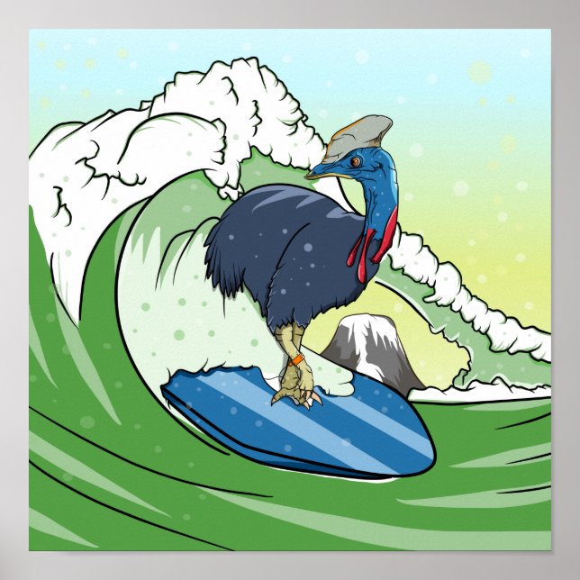 Poster Surfe Funny Cassowary (Frente)