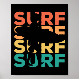 Poster Surfe - Surfe Vintage Retro - Surfista