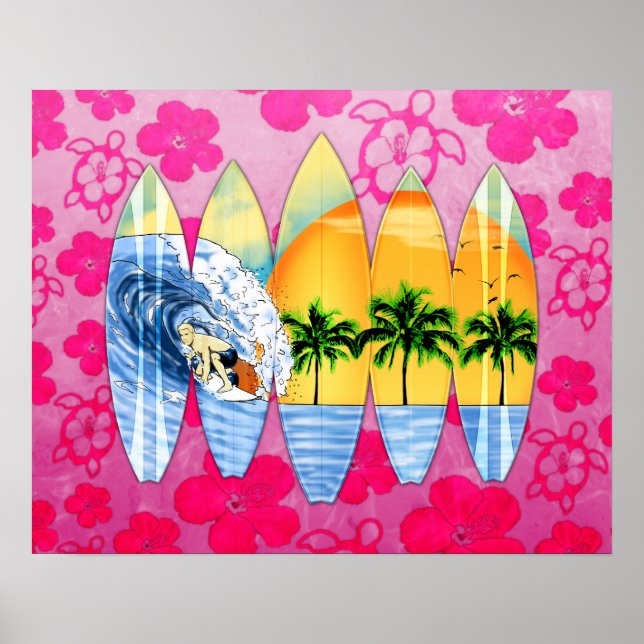 Póster Surfer E Surfboards (Frente)