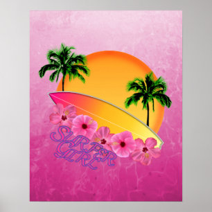 Póster Surfer Girl