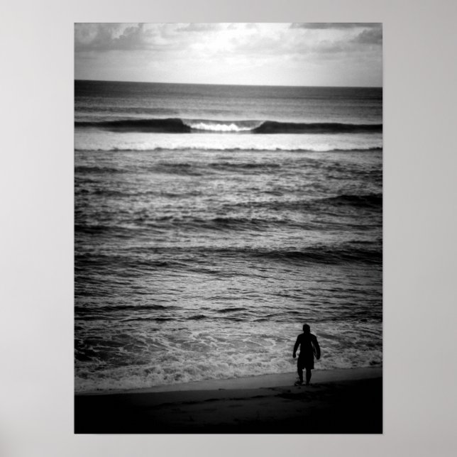 Póster Surfer solitário B&W (Frente)