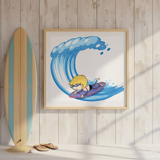 Poster Surfing Boy (Criador carregado)