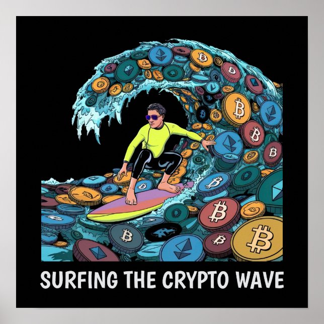 Poster Surfing Crypto (Frente)