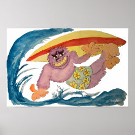 Poster Surfing Gorilla