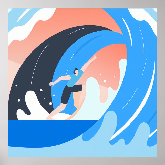 Poster Surfing the Color Wave (Frente)