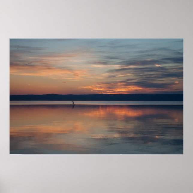Póster Surfista a remar em terra (Frente)