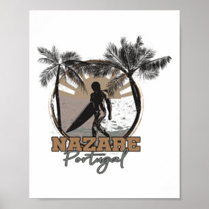 Poster Surfista de Nazaré I Portugal Retro I Surf I Nazar
