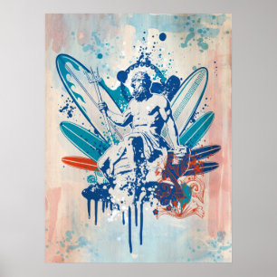 Poster surfista do poseidon