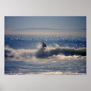 Póster Surfista em Huntington Beach, Califórnia