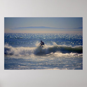 Póster Surfista em Huntington Beach, Califórnia