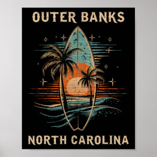 Poster Surfista Exterior Nks Carolina do Norte Prancha de