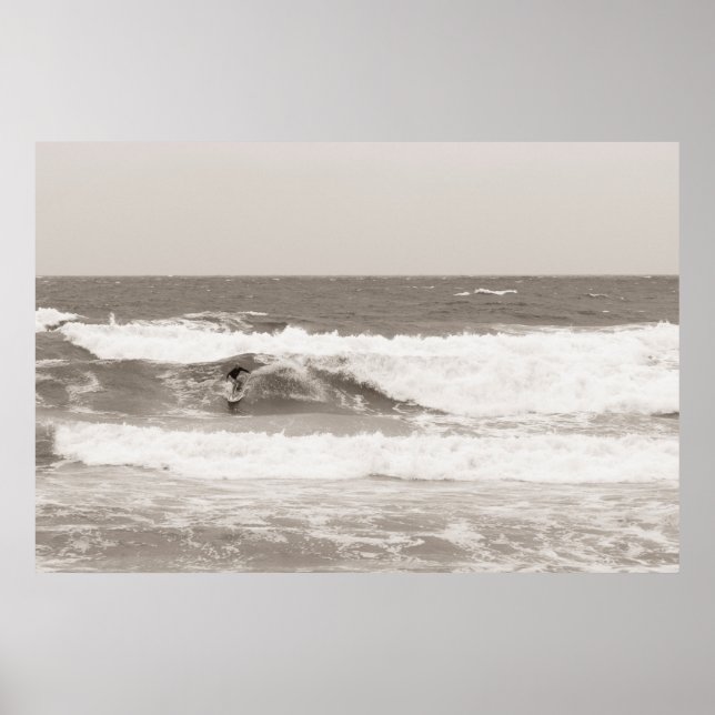 Póster Surfista praticando surfe (Frente)