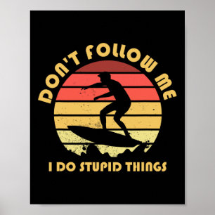 Poster Surfista Retro Vintage Acrobacias Surfe Prancha de
