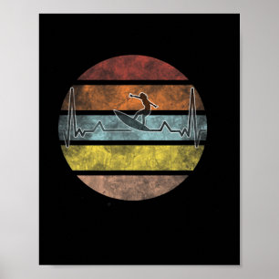 Poster Surfista Surfando Onda Asa Foiling Surfe Surfando