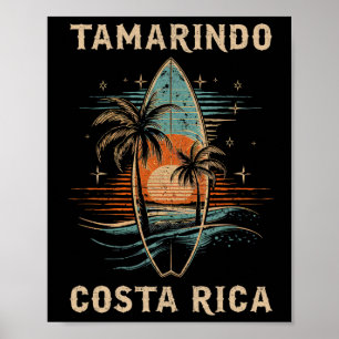 Poster Surfista Tamarindo Costa Rica Prancha de Surf Surf