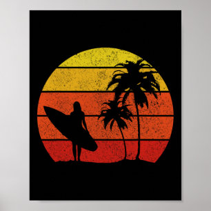 Poster Surfista Vintage Surf Praia Surfismo Surfismo Surf