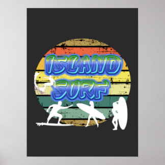 Poster Surfistas da Ilha Vintage