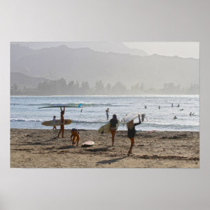 Poster Surfistas Noturnos, Hanalei Bay, Kauai