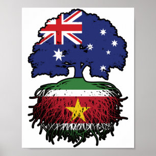 Poster Suriname Surinamese, Austrália, Raiz de Árvore Aus