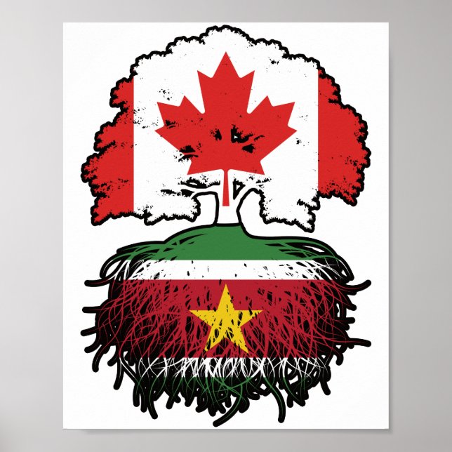 Poster Suriname Surinamese Canada Tree Roots (Frente)