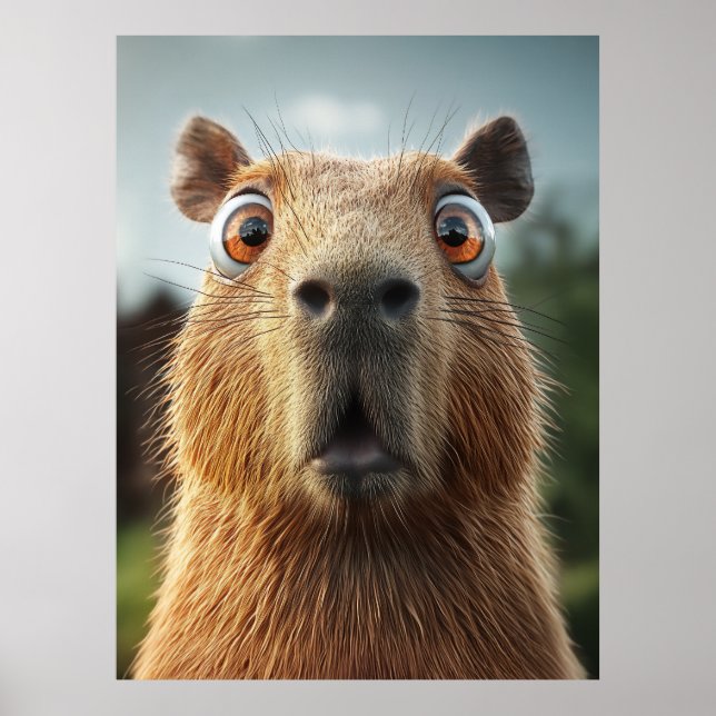 Poster Surpresa com Capybara Close-up (Frente)