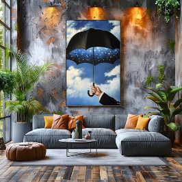 Poster Surreal Dreamscape Umbrella Reveales noite estrela