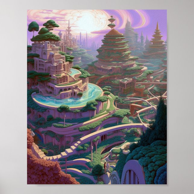 Poster Surreal Fantasy City in USA (Frente)