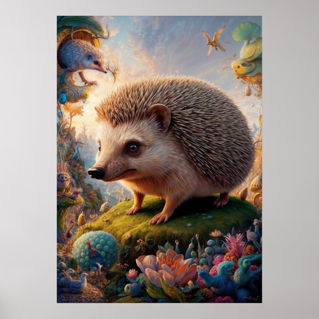 Poster Surreal Hedgehog Safari (Frente)
