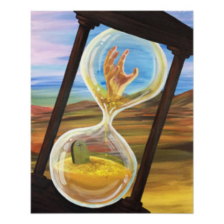 Póster Surreal Hourglass Memento Mori Gothic Desert Wall 