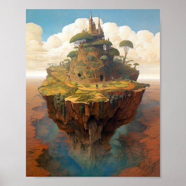 Poster Surreal Island Landscape Fantasy Art (Frente)