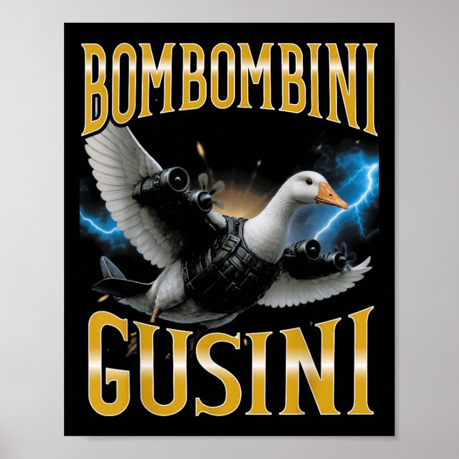 Poster Surreal italiano Brainrot Meme Bombombini Gusini F (Frente)