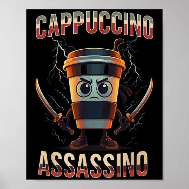 Poster Surreal Italiano Cappuccino Ino Funny Meme (Frente)