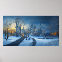 Surreal Moderna Abstrato inverno maravilha de inve