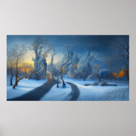 Poster Surreal Moderna Abstrato inverno maravilha de inve